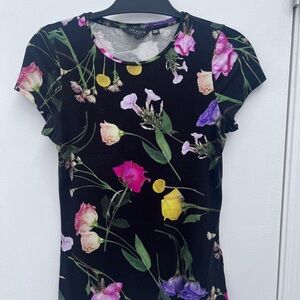 Black Floral Women's Top